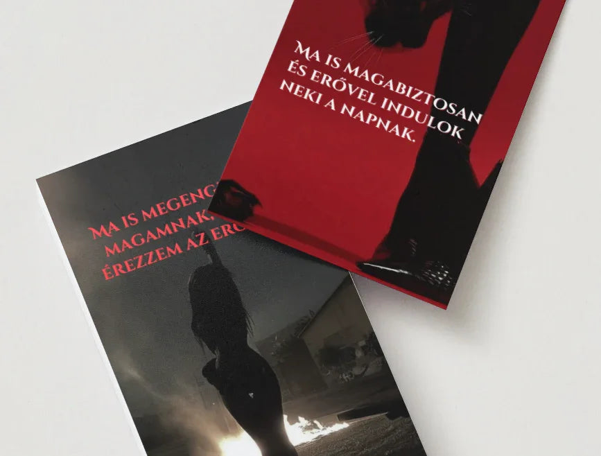 Benned rejlő erő motivációs kártyák inspiráló idézetekkel, elegáns dizájnnal